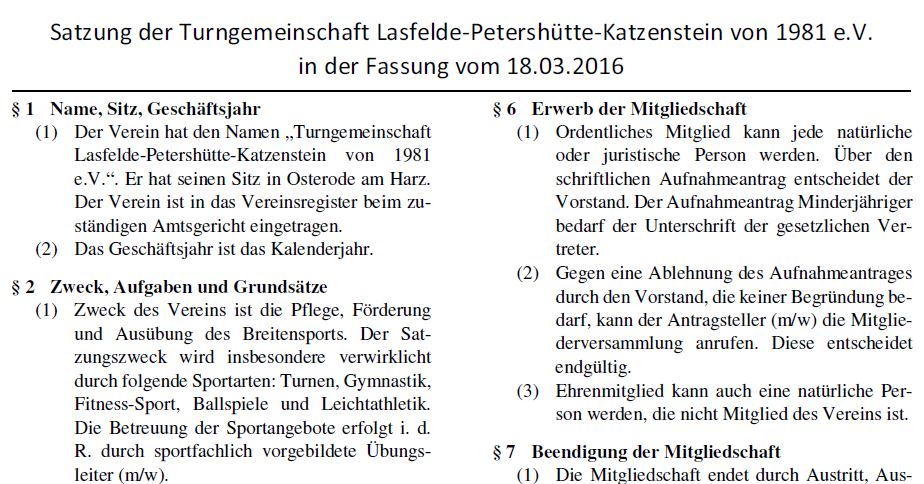Satzung